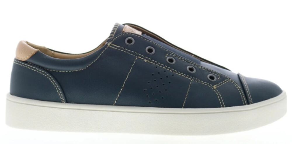 Spenco Womens Malibu Lux Casual Sneakers Size 10 Ink Blue Leather Slip On NIB